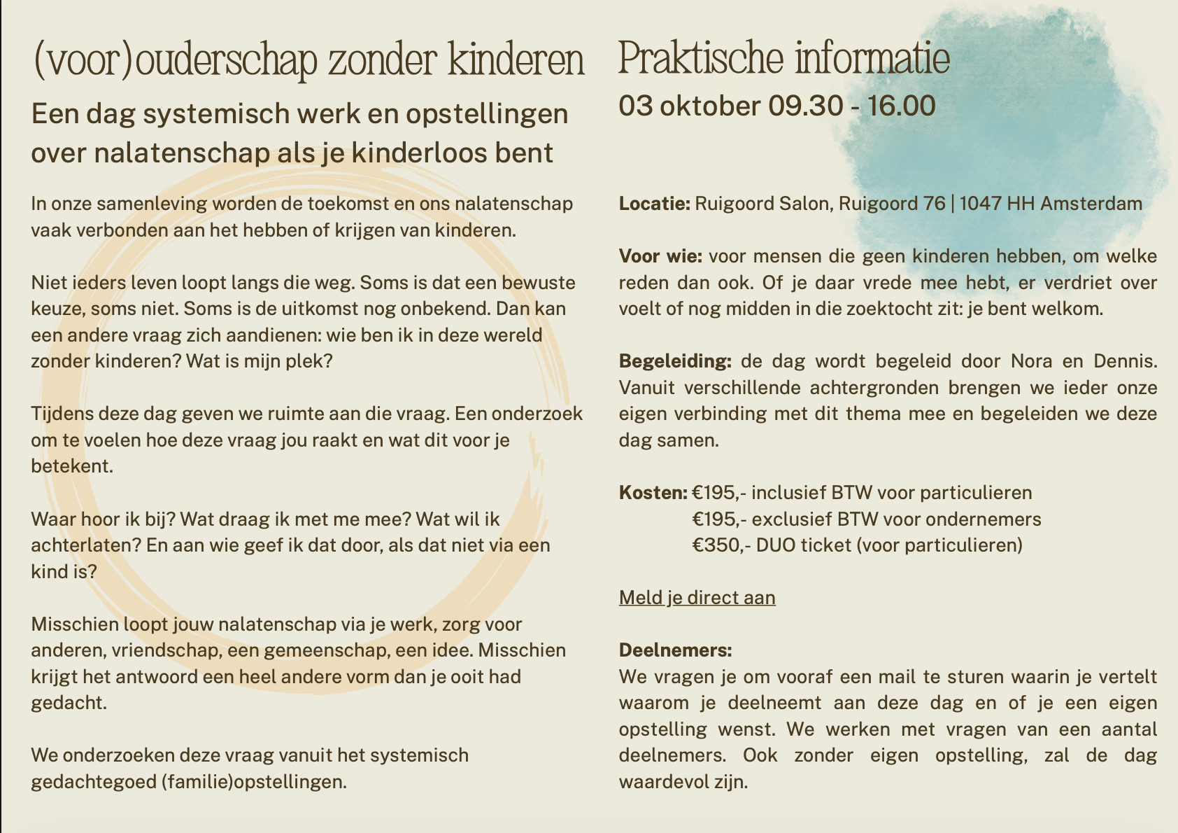 (voor)ouderschap zonder kinderen, 2 oktober – Ruigoord, Amsterdam